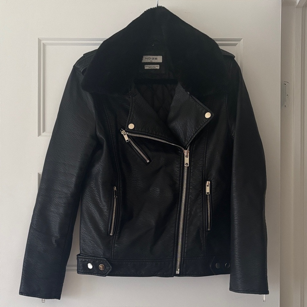Noize Women's Black Vegan Leather Jacket